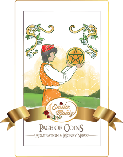 page of coins, page of pentacles, tarot card, simplicity tarot , Emilie Muniz, Tarot Reading, Tarot Reader, Tarot cards