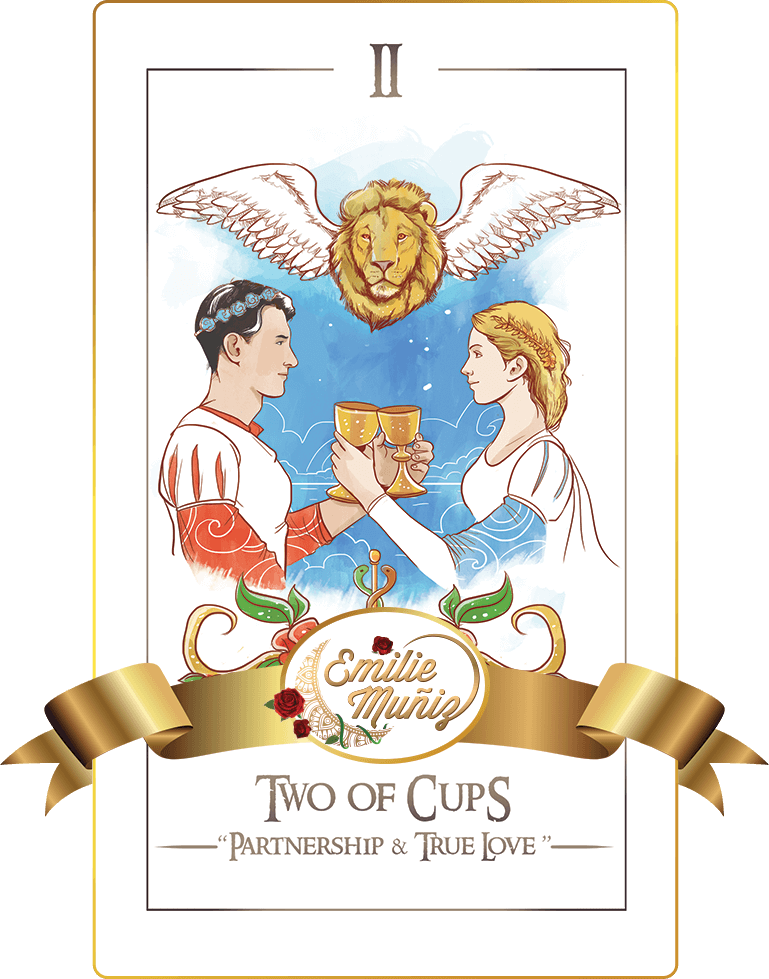 two of cups, 2 of cups, tarot card, simplicity tarot , Emilie Muniz, Tarot Reading, Tarot Reader, Tarot cards