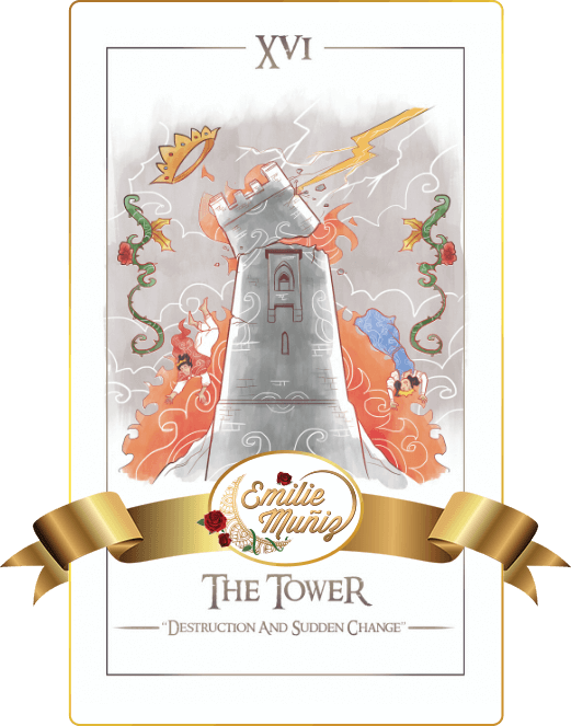 The Tower, tarot card, simplicity tarot , Emilie Muniz, Tarot Reading, Tarot Reader ,tarot cards