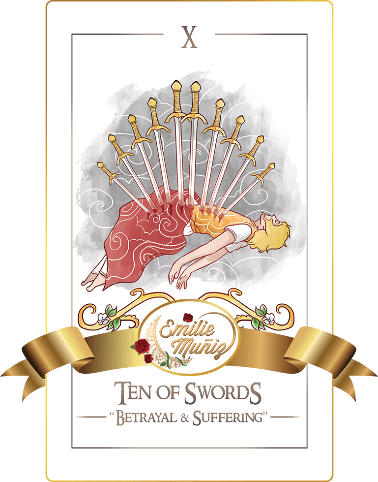 10 of swords, ten of swords, tarot card, simplicity tarot , Emilie Muniz, Tarot Reading, Tarot Reader, Tarot cards
