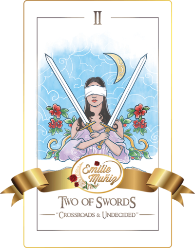 two of swords, 2 of swords, tarot card, simplicity tarot , Emilie Muniz, Tarot Reading, Tarot Reader, Tarot cards