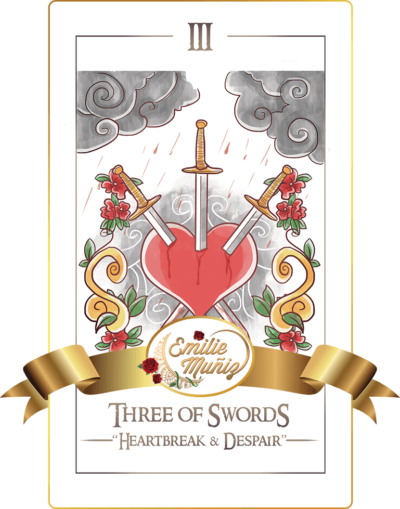 three of swords, 3 of swords, tarot card, simplicity tarot , Emilie Muniz, Tarot Reading, Tarot Reader, Tarot cards