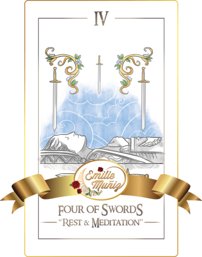 four of swords, 4 of swords, tarot card, simplicity tarot , Emilie Muniz, Tarot Reading, Tarot Reader, Tarot cards