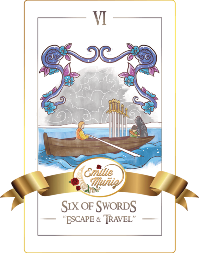 six of swords, 6 of swords, tarot card, simplicity tarot , Emilie Muniz, Tarot Reading, Tarot Reader, Tarot cards