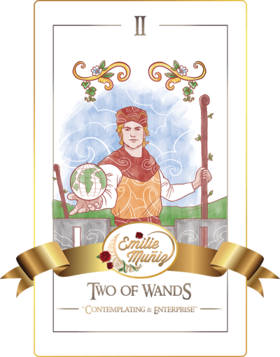 two of wands, 2 of wands, tarot card, simplicity tarot , Emilie Muniz, Tarot Reading, Tarot Reader, Tarot cards